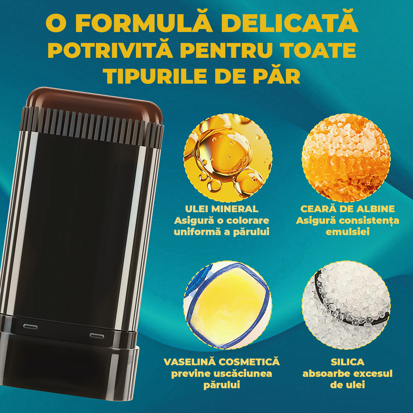 Stick Colorant Instant pentru Acoperirea Firelor Albe – Rezistent la Apă, Efect Imediat și de Lungă Durată