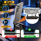 Cablu USB-C 2-în-1 cu Suport pentru Telefon – Încarcă și Folosește Telefonul în Același Timp